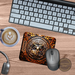 Personalized stag print desk mat; tooled leather western office pad; Decorative engraved deer mouse pad; Hunting lodge-inspired desk mat
